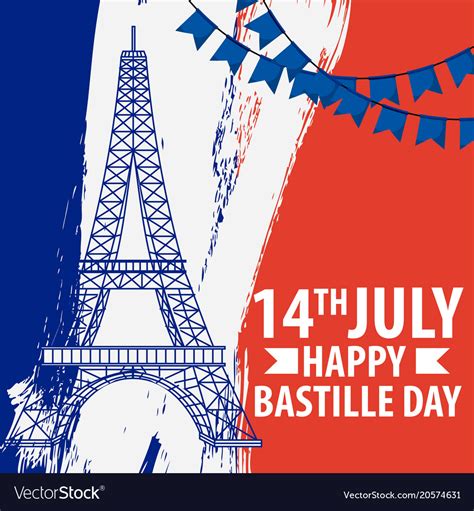 Bastille day french celebration Royalty Free Vector Image