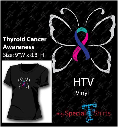 Thyroid Cancer Awareness Ribbon, Butterfly SVG Instant Download Vector ...