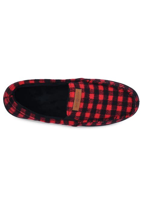 Mens Holiday Plaid Mocassin Slipper With Velour Lining Onestopplus