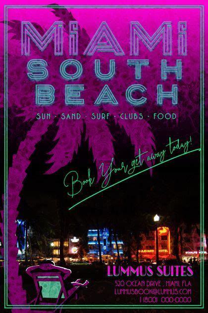 Ocean Drive Miami Sand Surfing South Beach Miami Beach Posters