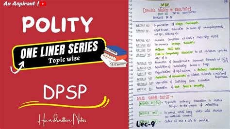 One Liners Topic Wise Indian Polity Dpsp Lec9 Handwritten