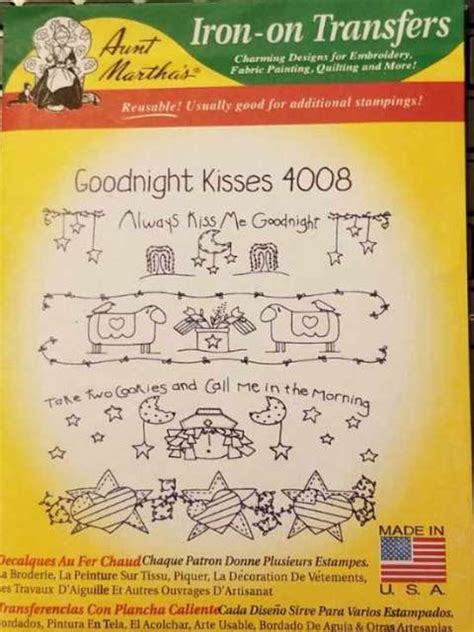 Goodnight Kisses Aunt Martha S Vintage Embroidery Hot Iron