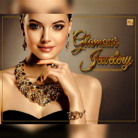 12 Photoshop Actions Glamour Jewelry Ps Action Gold ACR Preset