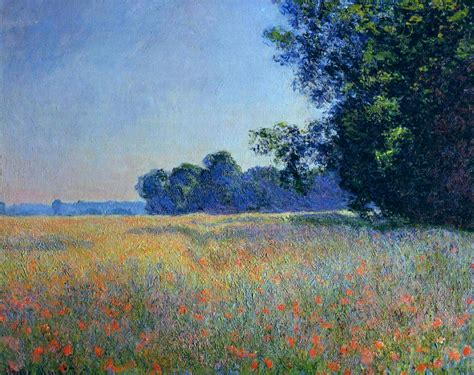 Oat and Poppy Field, Giverny, 1890 - Claude Monet - WikiArt.org