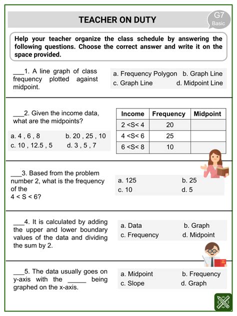 Frequency Polygon Themed Math Worksheets | Aged 11-13