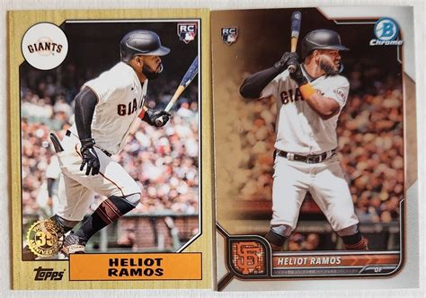 2022 Bowman Chrome 96 Topps 1987 Retro Heliot Ramos Giants RC 2 Card