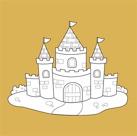 Cute Kingdom Castle Cartoon Digital Stamp 17129579 Vector Art at Vecteezy