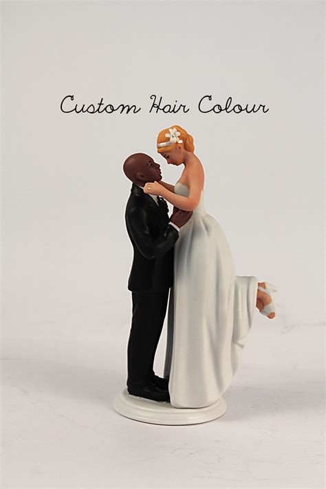 Personalized Wedding Cake Topper Mixed Race Bride And Groom