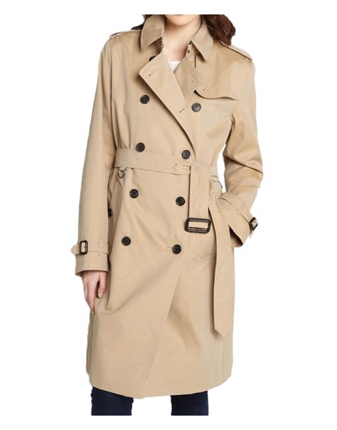 Dark Honey Cotton Women S Double Breasted Trench Coat