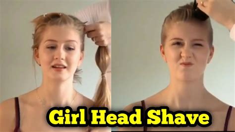 Girl Head Shave 2023 Cute Girl Getting Head Shave With Trimmer