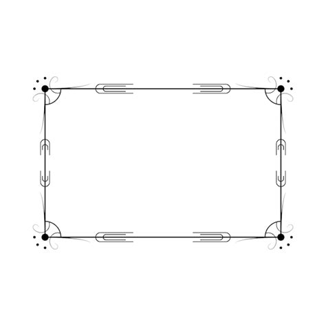 Moldura Retangular Abstrata Linha Simples Preta Doodle Contorno