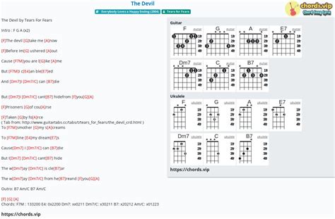 Chord: The Devil - Tears for Fears - tab, song lyric, sheet, guitar ...