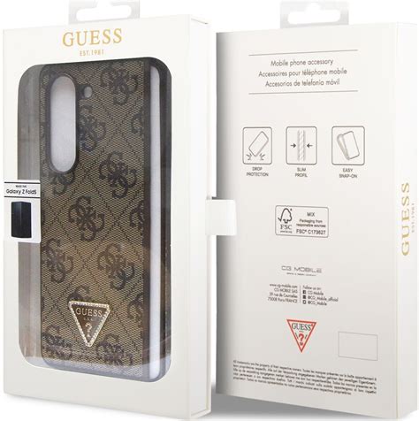 Guess Schutzhülle HardCase Leather 4G Triangle Strass für Samsung