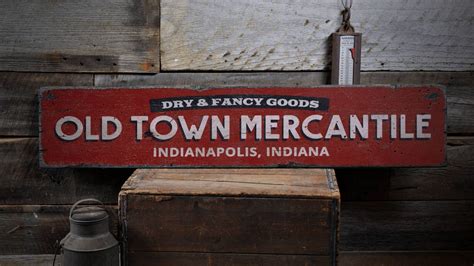 Old Town Mercantile Sign Wood Mercantile Decor Custom Dry Goods Sign