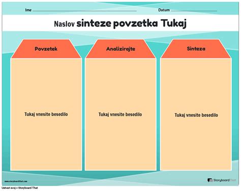 Nova Predloga Za Povzetek In Sintezo Strani Ustvari