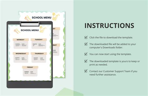 School Menu Template in Word - Download | Template.net