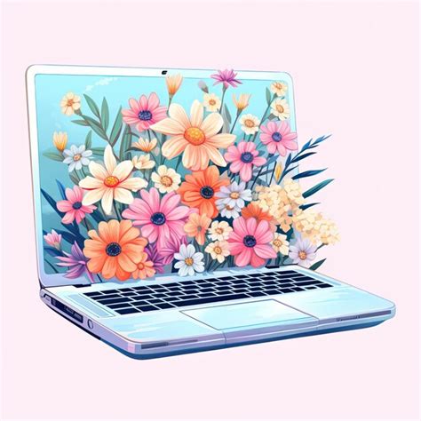 Premium AI Image | Cute laptop drawing design good for social media ...