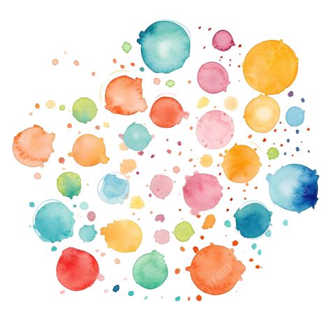 Painting Watercolor Abstract Art Beautiful Polka Dot Bubble Element For