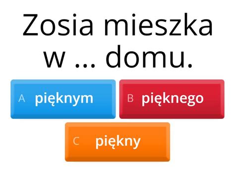 Miejscownik Przymiotnik Quiz