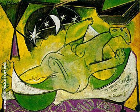 Reclining Female Nude With Starry Sky Oil Painting Reproduction