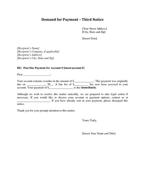 Demand For Payment Letter Template Free Printable Documents 57348 Hot