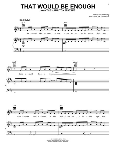 Alicia Keys "That Would Be Enough" Sheet Music PDF Notes, Chords | Broadway Score Piano, Vocal ...