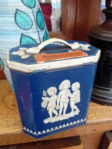 Ancienne Boite En Tole Publicitaire Biscuits Huntley Palmers Old Tin