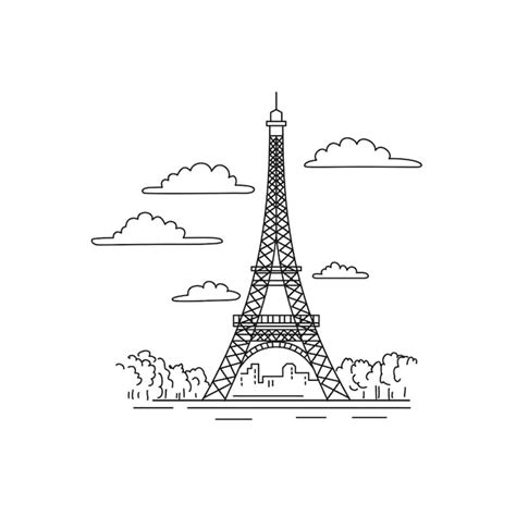 Premium Vector Eiffel Tower Or Tour Eiffel On Champ De Mars Paris