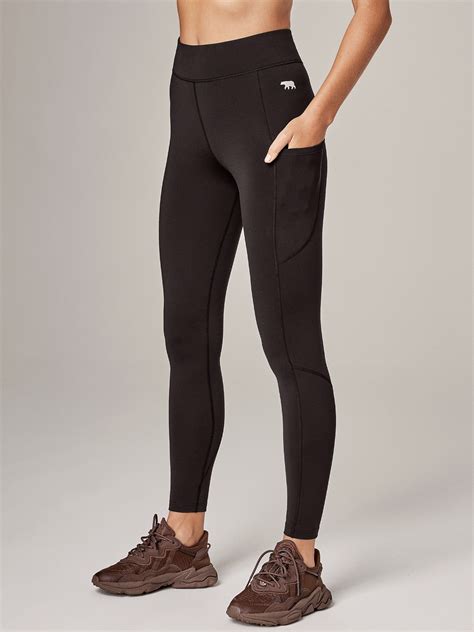 Womens Thermal Leggings Running Bare Pocket Leggings