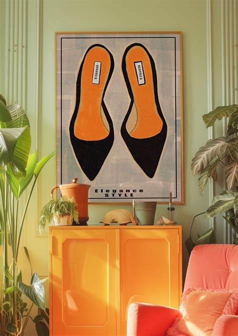 Fashion Poster, 70s Print, Black Wall Art, High Heels Poster, Shoes ...