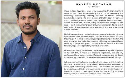 Naveen Medaram Opens Up On Devil