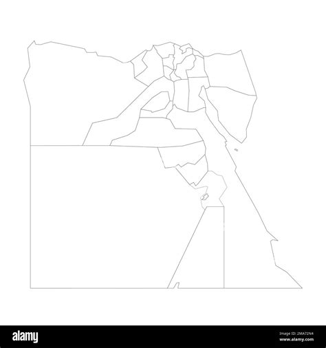 Egipto Mapa político de las divisiones administrativas Imagen Vector de