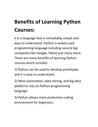 Ppt Top Benefits Of Learning Python Powerpoint Presentation Free