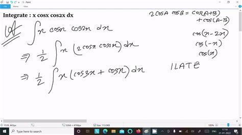 Integrate X Cosx Cos2x Dx Youtube