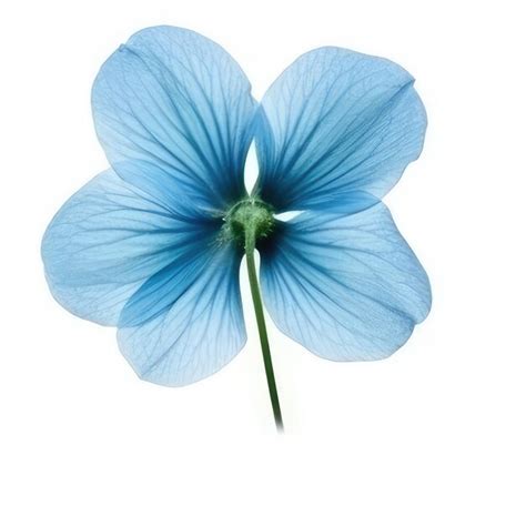 Una Flor Azul Con Un Tallo Verde Y La Palabra Azul Escrita Foto