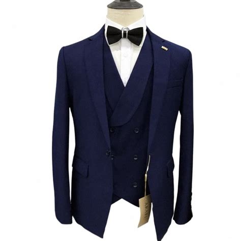 Mejor Precio En A Granel 2024 Costume De Luxe Pour Hommes Bleu Marine