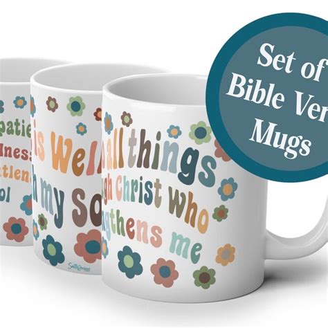 Set Of Scripture Coffee Mugs Etsy