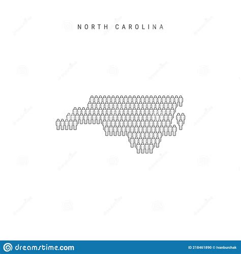 Vectorkaart Van Noord Carolina Vs Staat Gestileerde Silhouette