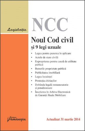 Noul Cod Civil Si 9 Legi Uzuale 31 03 2014 Editura Hamangiu