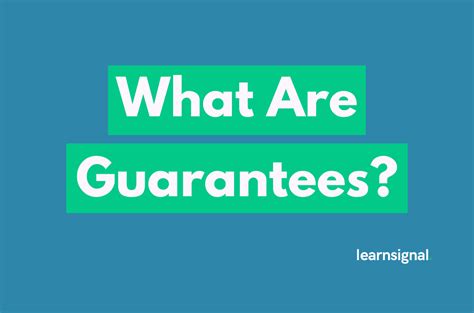 What Are Guarantees? - Key to Financial Confidence | Learnsignal