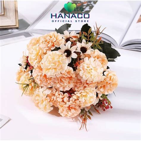 Jual Hanaco Bouquet Bunga P Hydra Artifisial Dekorasi Shopee