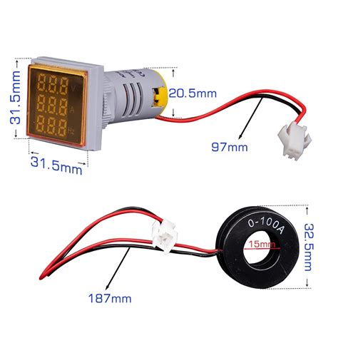 Ac A V Mm In Led Digital Voltmeter Ammeter Hertz Meter