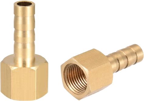 Sourcing Map 2Stk Messing Schlauchanschluss Adapter 6mm Widerhaken X 1