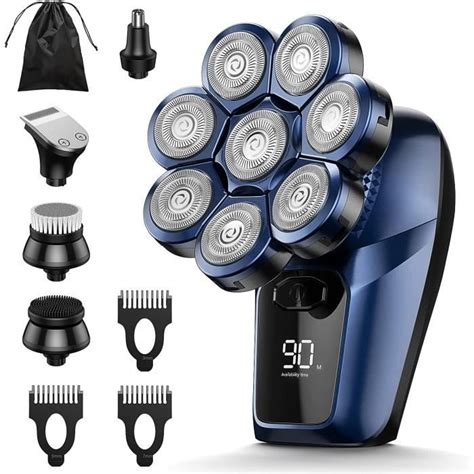 Rasoirs de tête pour homme chauve rasoir électrique 8D avec tondeuse à