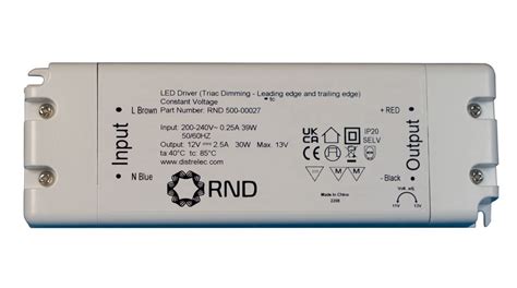 RND 500 00028 RND LED Driver Triac Dimmable CV 30W 1 25A 24V IP20