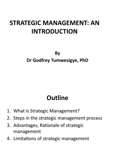 Strategic Management An Introduction Pdf Strategic Management Strategic Planning