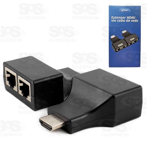 Extensor De Hdmi Via Cabo De Rede Rj Unidades Knup Kp Ad