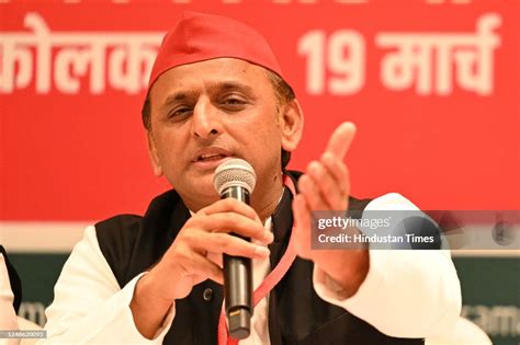 President Of Samajwadi Party Akhilesh Yadav Interacts With Media