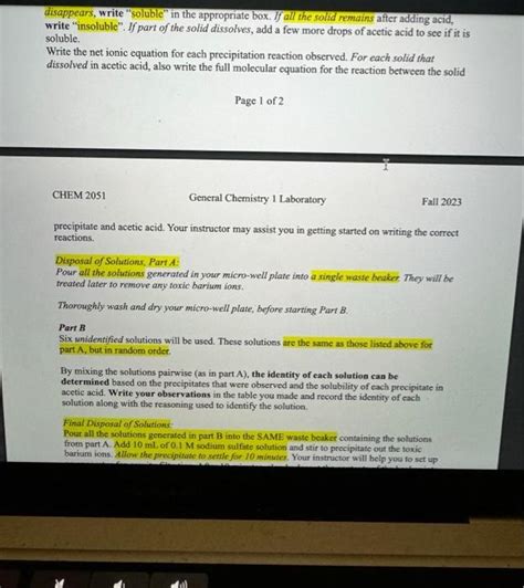 Solved Introduction: In this experiment, precipitation | Chegg.com