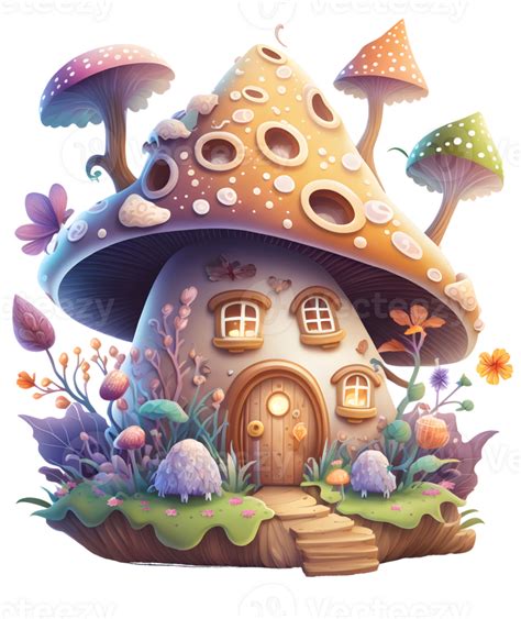 Mushroom House Fairy Tale Isolated Png